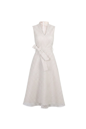 Cassandra Belted Sleeveless Midi Vestido 526032 HUE - Reina Diaz