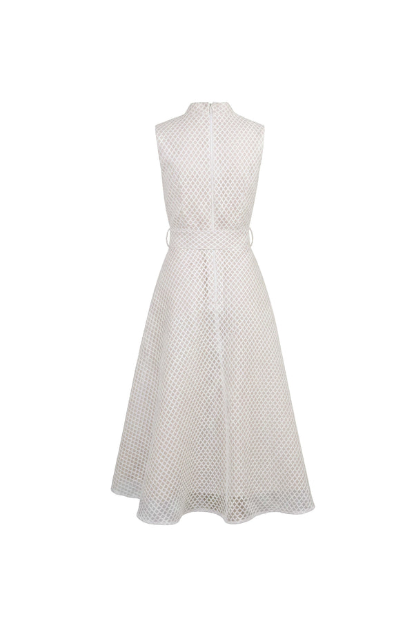 Cassandra Belted Sleeveless Midi Vestido 526032 HUE - Reina Diaz