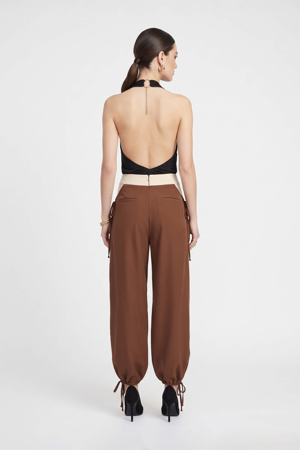 Cassandra Contrast Waistband Drawstring Balloon Pantalón 532182 COG - Reina Diaz