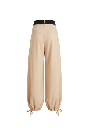 Cassandra Contrast Waistband Drawstring Balloon Pantalón 532182 CRE - Reina Diaz