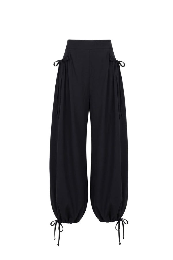 Cassandra Contrast Waistband Drawstring Balloon Pantalón 532182 NEG - Reina Diaz