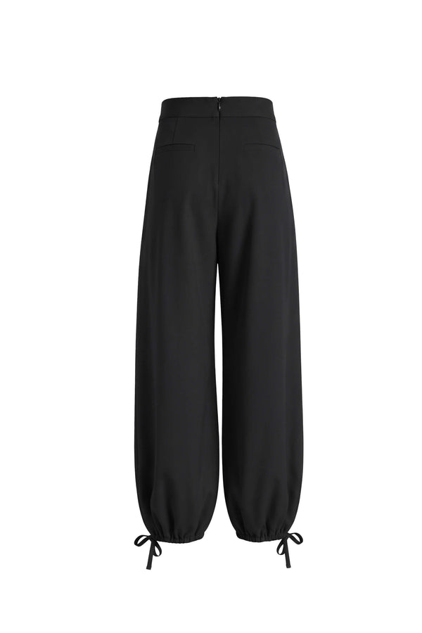 Cassandra Contrast Waistband Drawstring Balloon Pantalón 532182 NEG - Reina Diaz