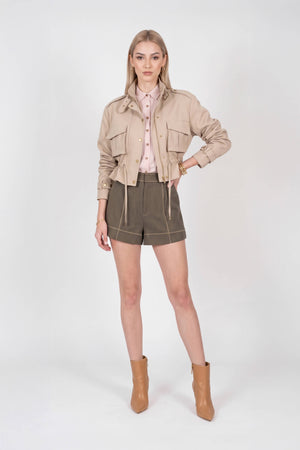 Cassandra Cropped Utility Jacket 700495 LAT - Reina Diaz