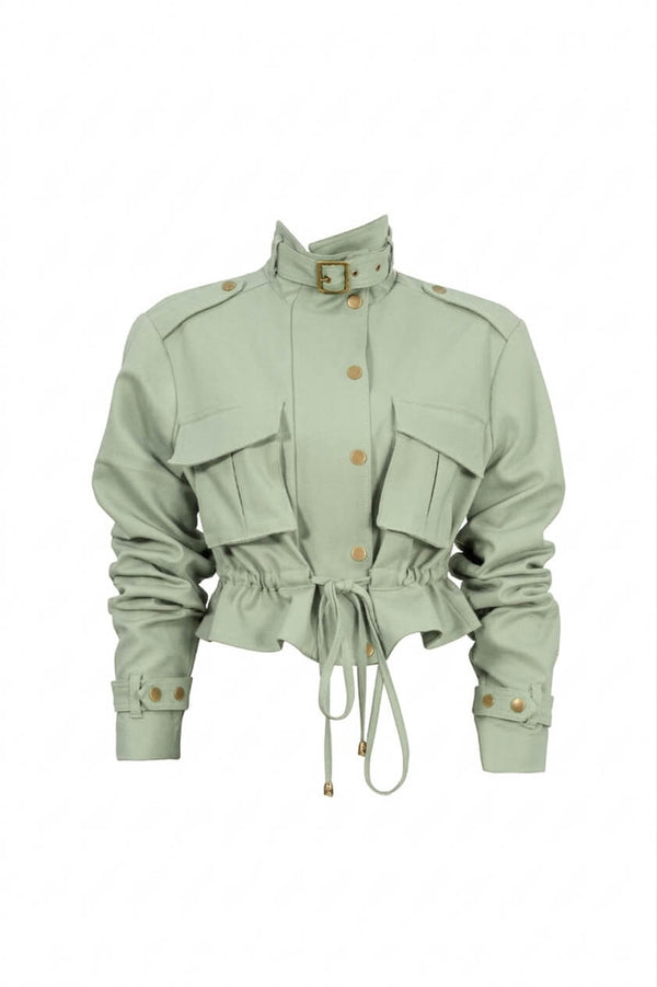 Cassandra Cropped Utility Jacket 700495 MUS - Reina Diaz