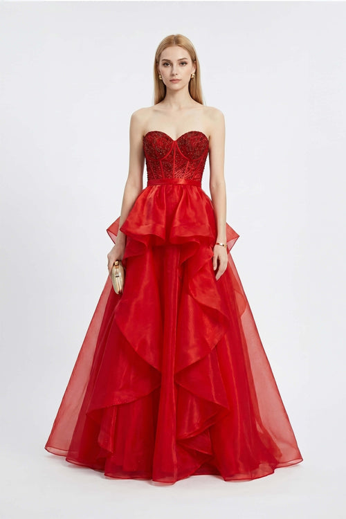 Cassandra Strapless Sweetheart Ball-Gown Vestido Fiesta - Reina Diaz