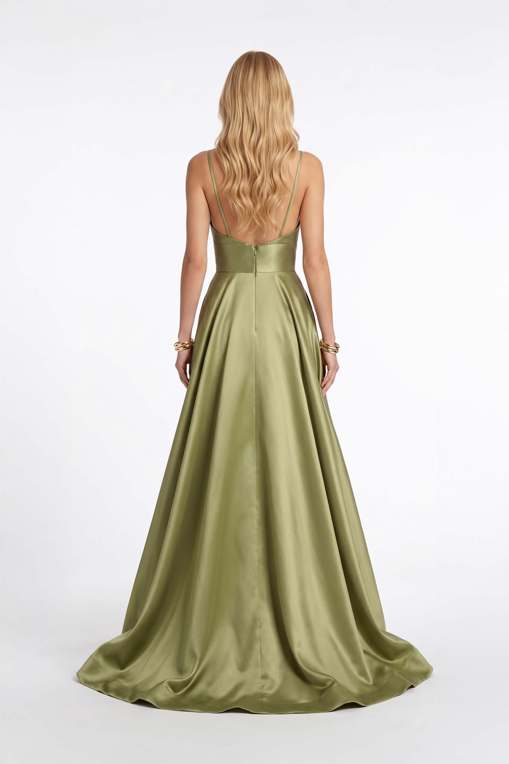 Cassandra V-Neck Pocket Ballgown Vestido 420407 OLI - Reina Diaz