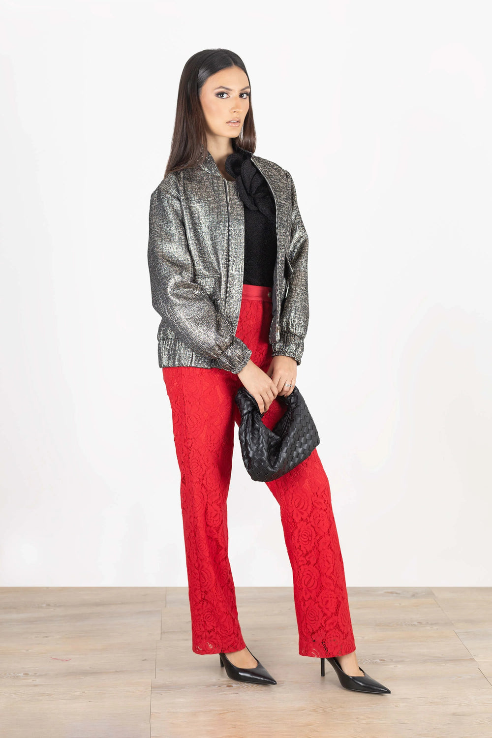 Ivy Metallic Bomber Jacket - Reina Diaz