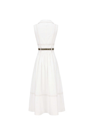 Claudia Belted Utility Sleeveless Midi Vestido 723145 HUE - Reina Diaz