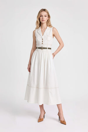Claudia Belted Utility Sleeveless Midi Vestido 723145 HUE - Reina Diaz