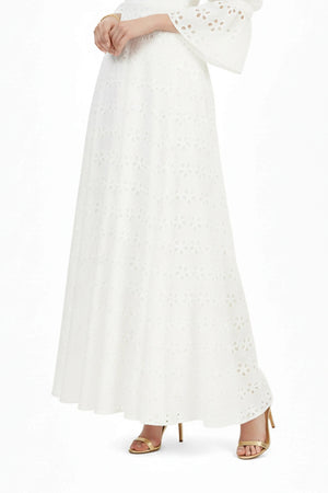 Daisy Eyelet Maxi Vestido - Reina Diaz