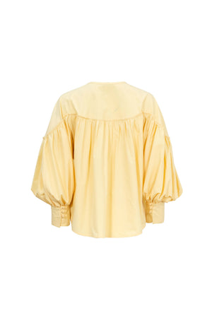 Dalia Puff - Sleeve Keyhole Cotton - Stretch Blouse - Reina Diaz