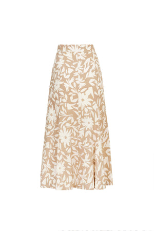 Danae Linen Slit Falda - Reina Diaz