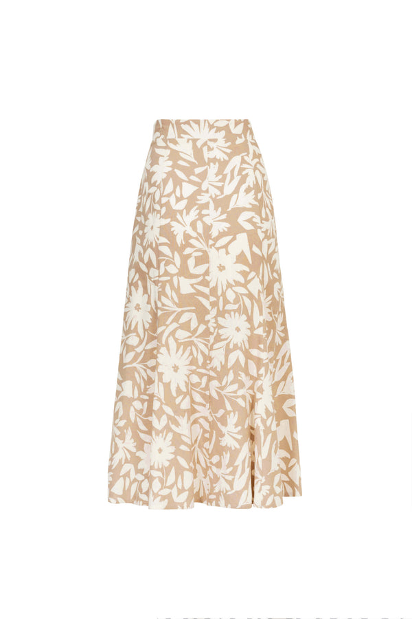Danae Linen Slit Falda - Reina Diaz