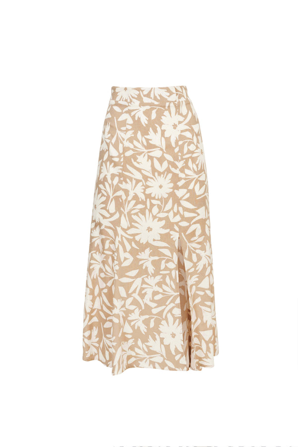Danae Linen Slit Falda - Reina Diaz