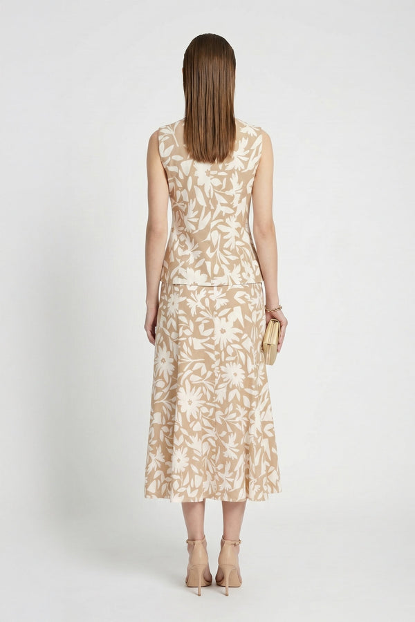 Danae Linen Slit Falda - Reina Diaz