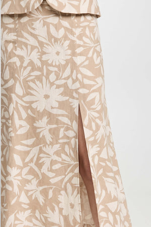 Danae Linen Slit Falda - Reina Diaz