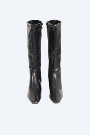 Dara Glossy Knee - High Bota - Reina Diaz