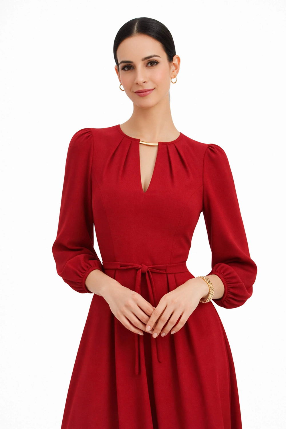 Destiny Pleated Midi Vestido - Reina Diaz