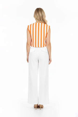 Diana Striped Cropped Vest - Reina Diaz