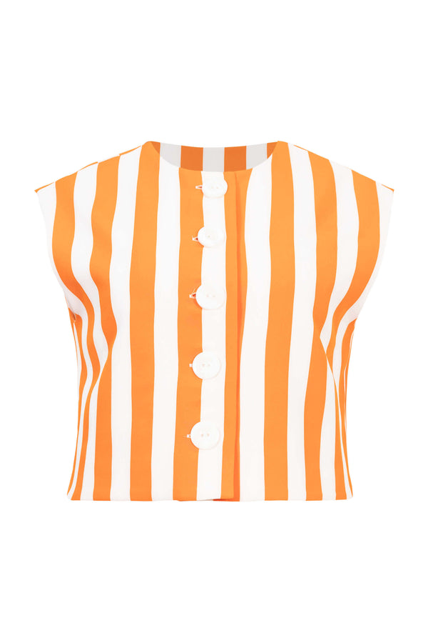 Diana Striped Cropped Vest - Reina Diaz