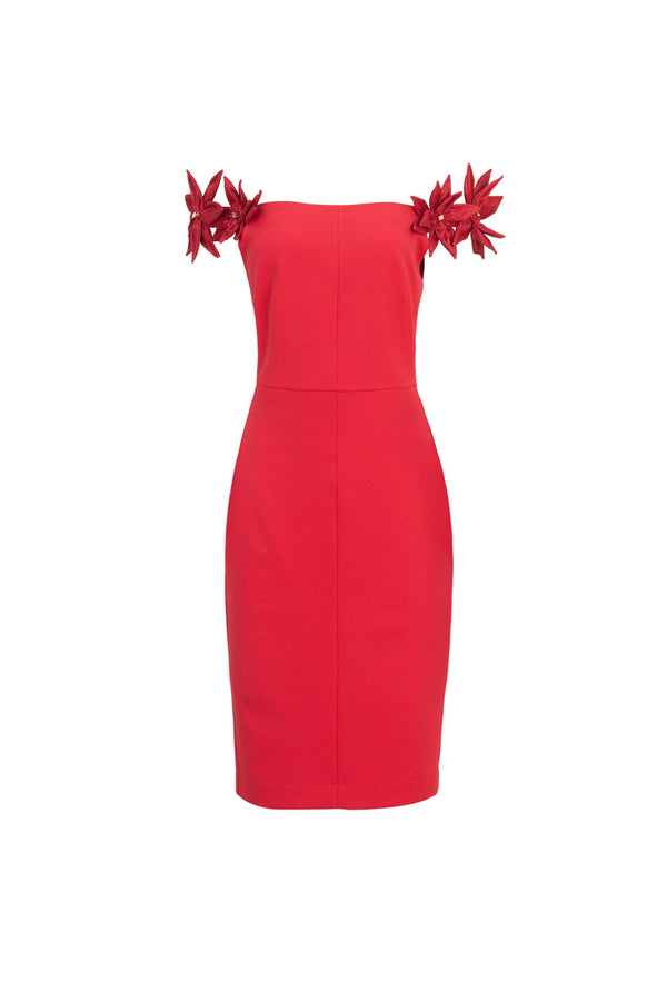 Eleanor 3D Floral Vestido 526027 NAR/ROJ - Reina Diaz