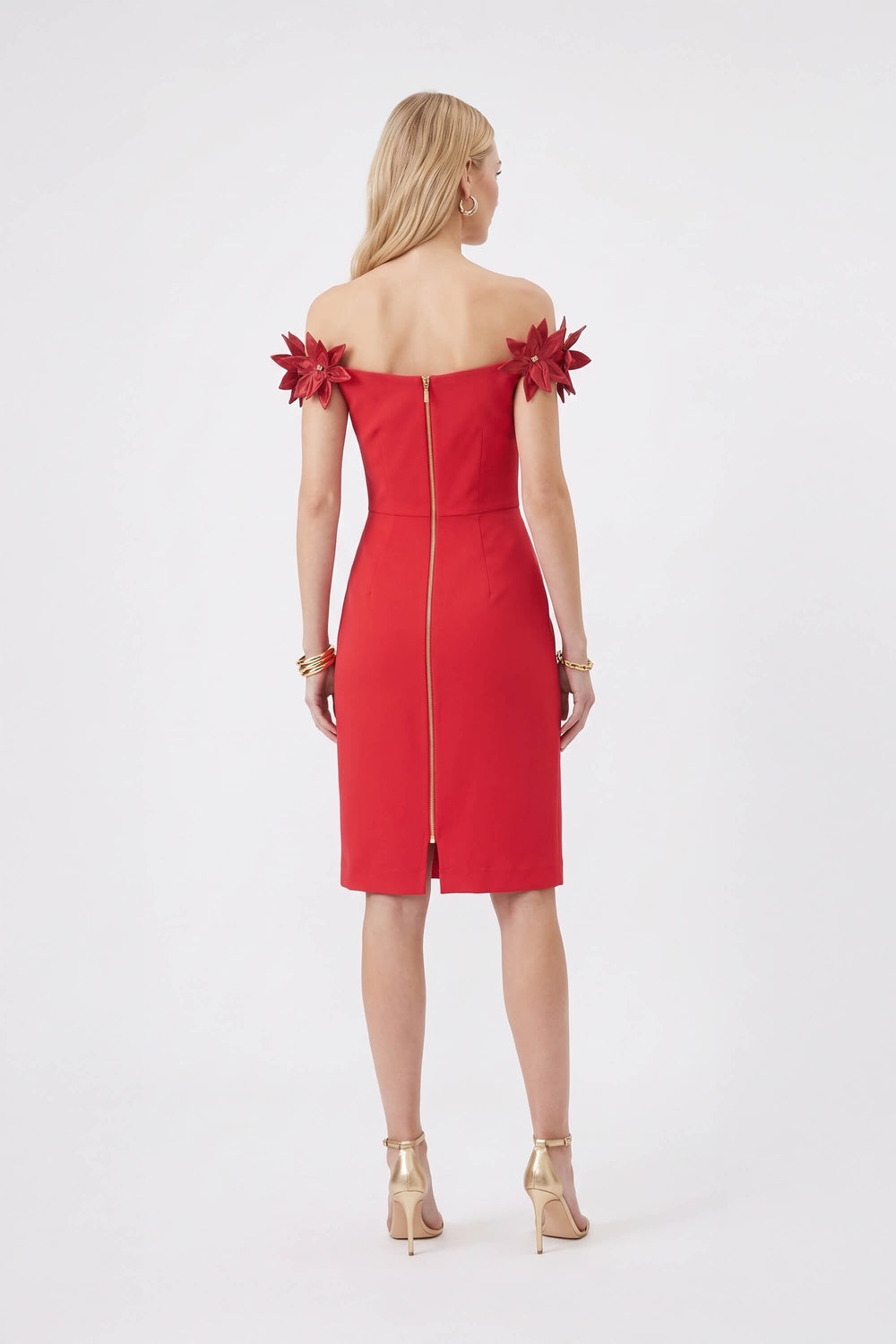 Eleanor 3D Floral Vestido 526027 NAR/ROJ - Reina Diaz
