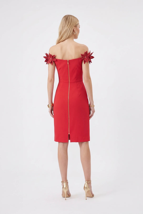 Eleanor 3D Floral Vestido 526027 NAR/ROJ - Reina Diaz
