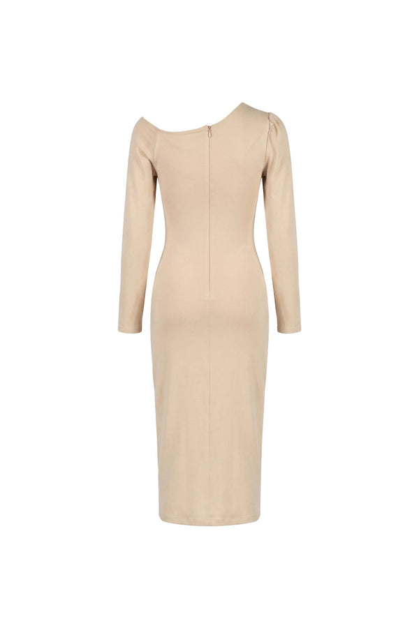 Elena Asymmetric Ruched Midi Vestido 526255 ALM - Reina Diaz