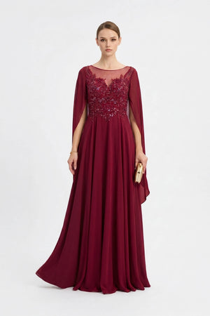 Elena Bateau Capelet Vestido Fiesta - Reina Diaz