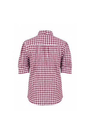 Elena Gingham Bow Puff Sleeve Blusa 753007 BUR - Reina Diaz