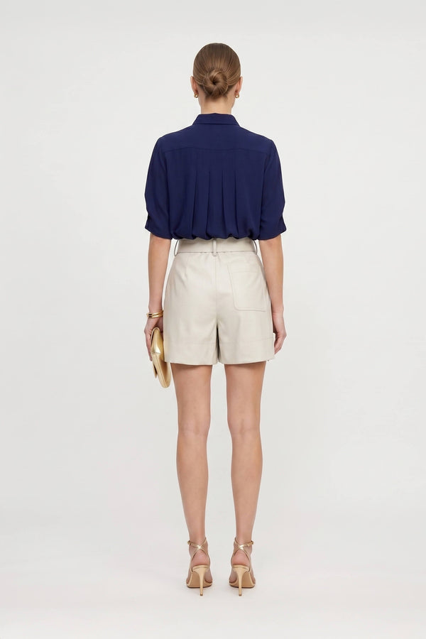Elena Inverted-Pleat Sleeveless Blusa 554321 - Reina Diaz
