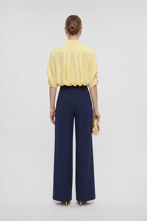 Elena Inverted-Pleat Sleeveless Blusa 554321 - Reina Diaz