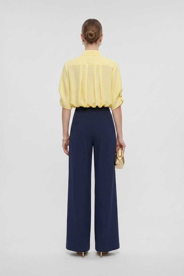 Elena Inverted-Pleat Sleeveless Blusa 554321 - Reina Diaz