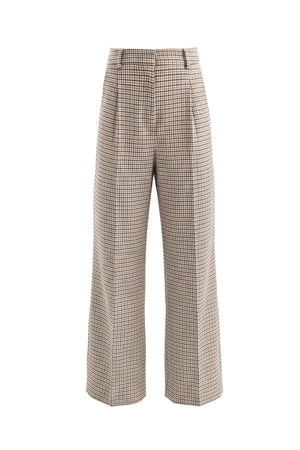 Elena Plaid High-Waist Straight-Leg Pantalón 731119 CUA - Reina Diaz