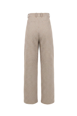 Elena Plaid High-Waist Straight-Leg Pantalón 731119 CUA - Reina Diaz