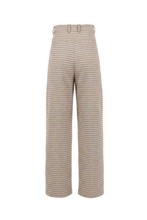 Elena Plaid High-Waist Straight-Leg Pantalón 731119 CUA - Reina Diaz