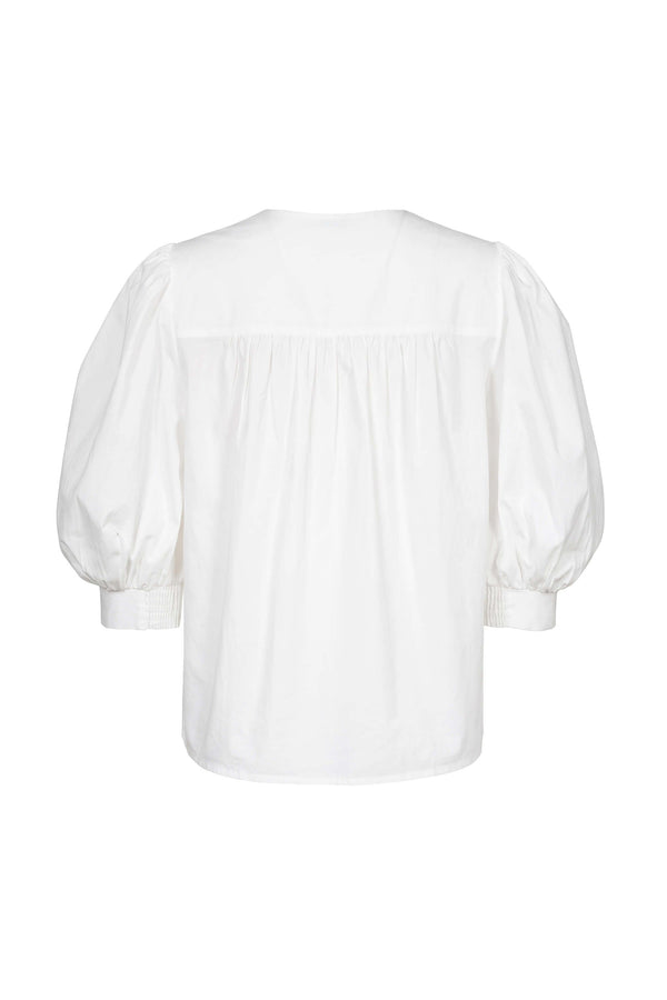 Elena Rosette Puff-Sleeve Blusa 554319 HUE - Reina Diaz