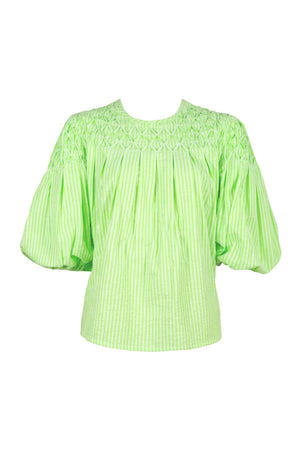 Elena Smocked Striped Puff Blusa 752965 VER - Reina Diaz