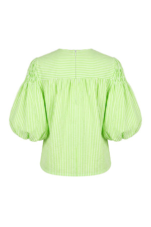 Elena Smocked Striped Puff Blusa 752965 VER - Reina Diaz