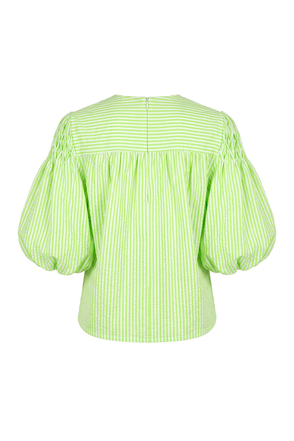 Elena Smocked Striped Puff Blusa 752965 VER - Reina Diaz