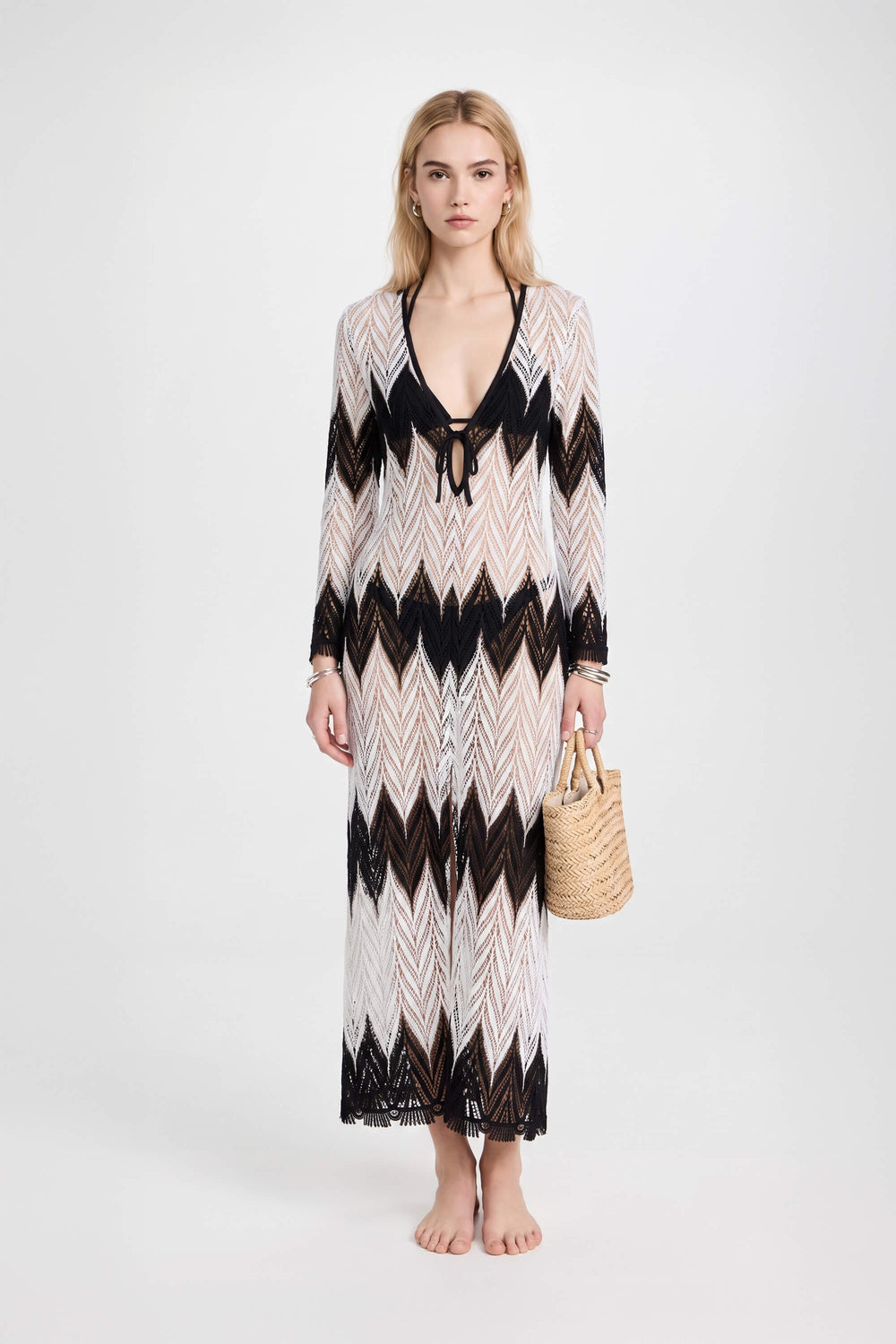 Elena Tie Front Maxi Salida Baño 570062 BOR - Reina Diaz