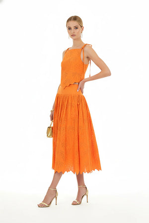 Ella Tropical Eyelet Top - Reina Diaz