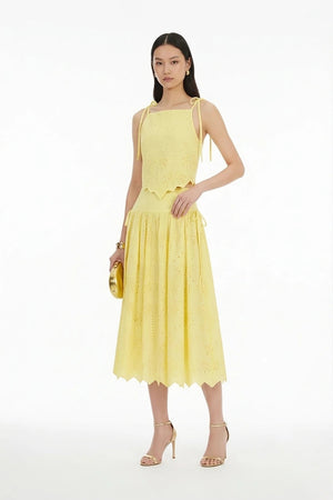 Ella Tropical Eyelet Top - Reina Diaz