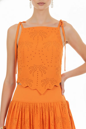 Ella Tropical Eyelet Top - Reina Diaz