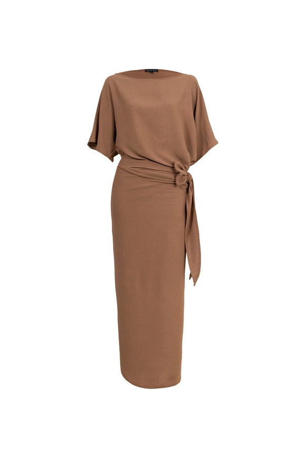 Elle Tie Midi Vestido - Reina Diaz