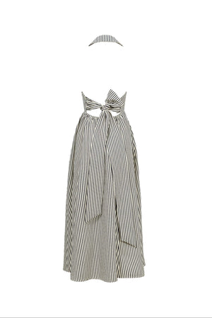 Estefanía Halter Lapel Maxi Vestido - Reina Diaz