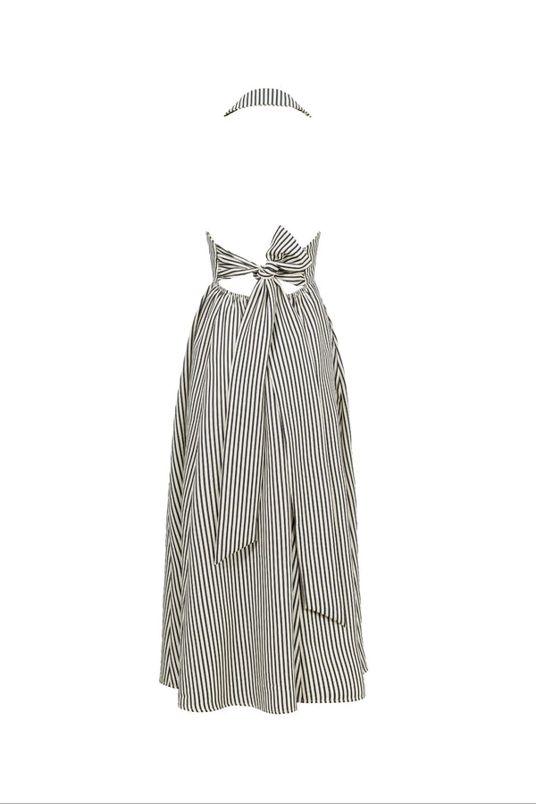 Estefanía Halter Lapel Maxi Vestido - Reina Diaz