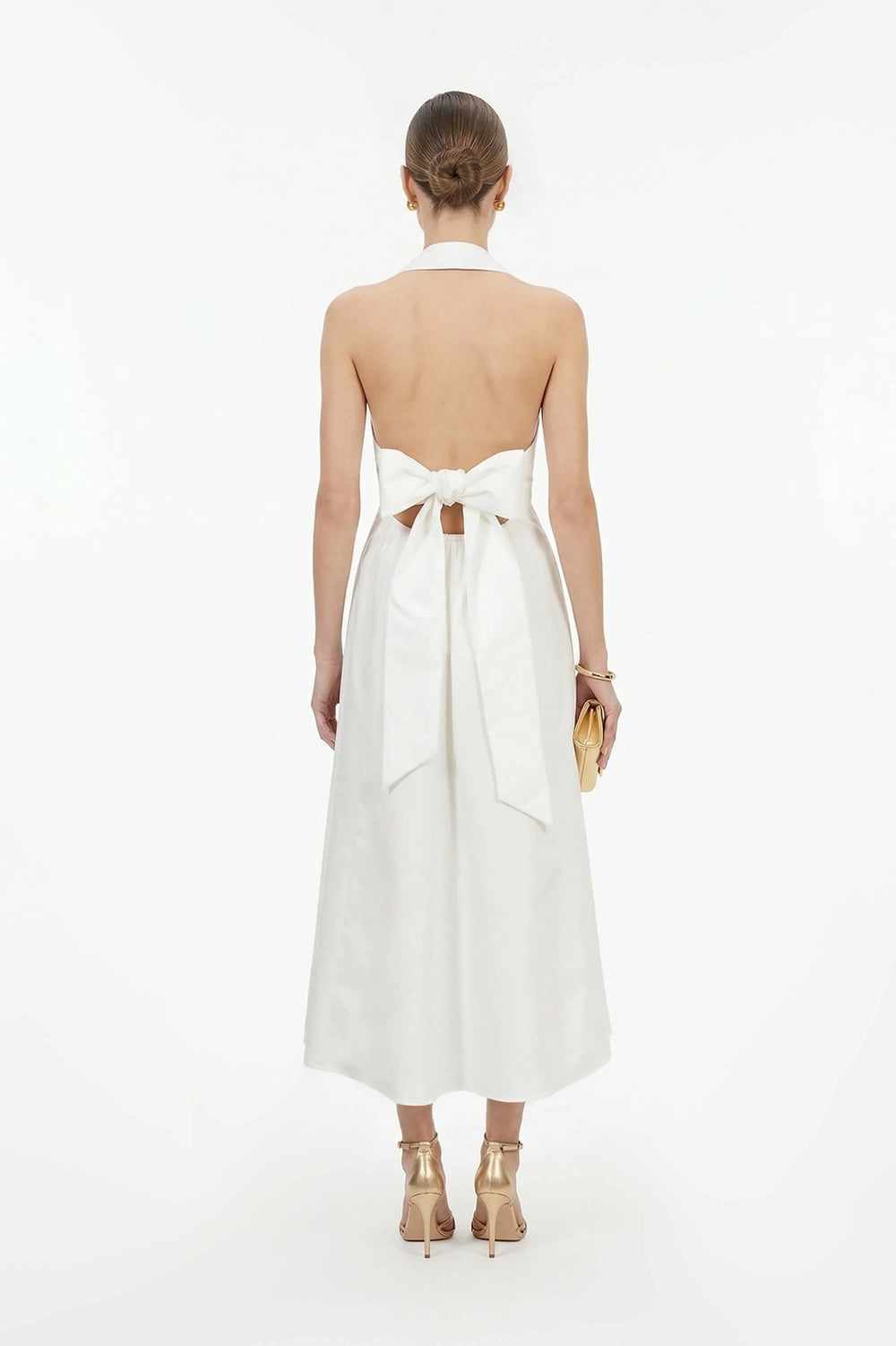 Estefanía Halter Lapel Maxi Vestido - Reina Diaz