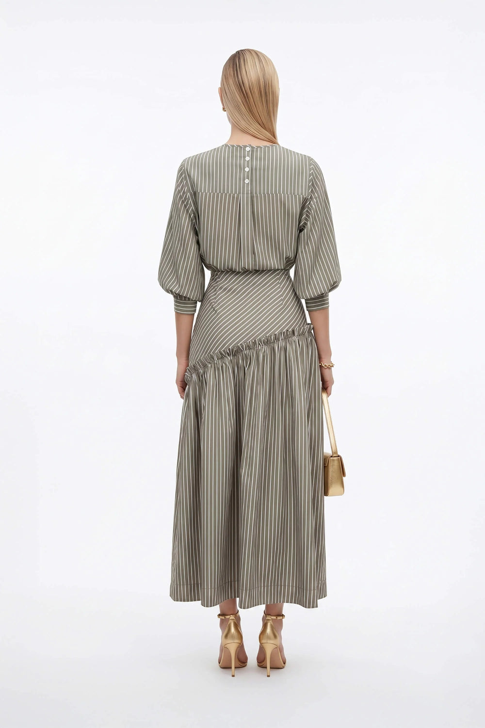 Estocolmo Asymmetric Layered Tech Midi Skirt - Reina Diaz