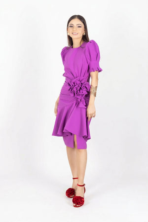 Evelynn 3D Rosette Vestido - Reina Diaz